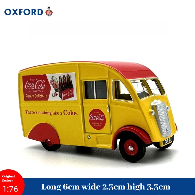 Mini coche de aleación Vintage Oxford 1905 para niños, furgoneta amarilla y roja, modelo de simulación, colección de exhibición, regalo de cumpleaños y vacaciones, 1:76