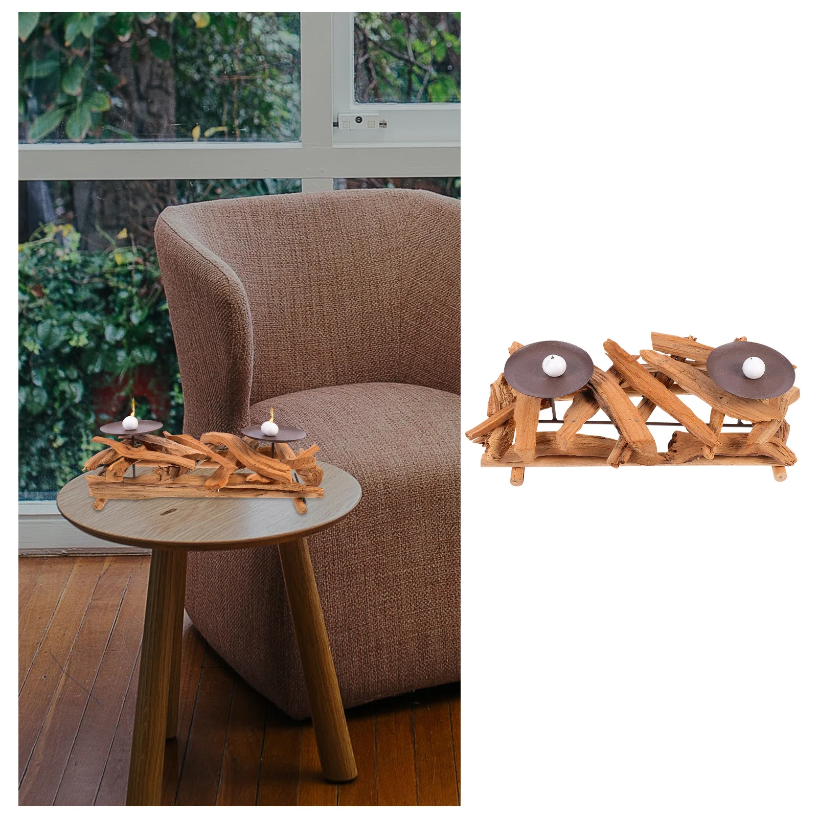

1Pcs Decorative Wooden Holder Antiques Style Delicate Stand Wedding Home Candlelit Dinner Wood Candlestick