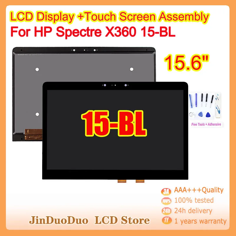 

15.6"Original For HP Spectre X360 15-BL 15-BL100UR 15-BL101NA 15-BL112DX Serise 4K LCD Display Touch Screen Digitizer Assembly