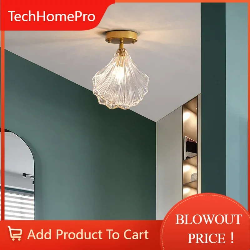 TechHPNordic Shell LED Ceiling Light Indoor Pendant Lighting For Home Loft Living Room Aisle Bedroom