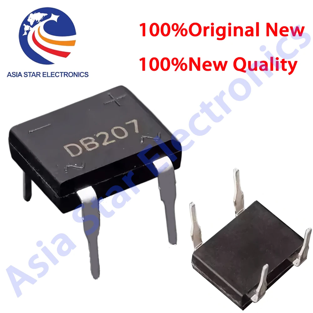 10PCS DB207 DIP4 DB207S SMD Bridge Rectifier 1000V 2A DB207S Power Diode Rectifiers Electronic Components IC