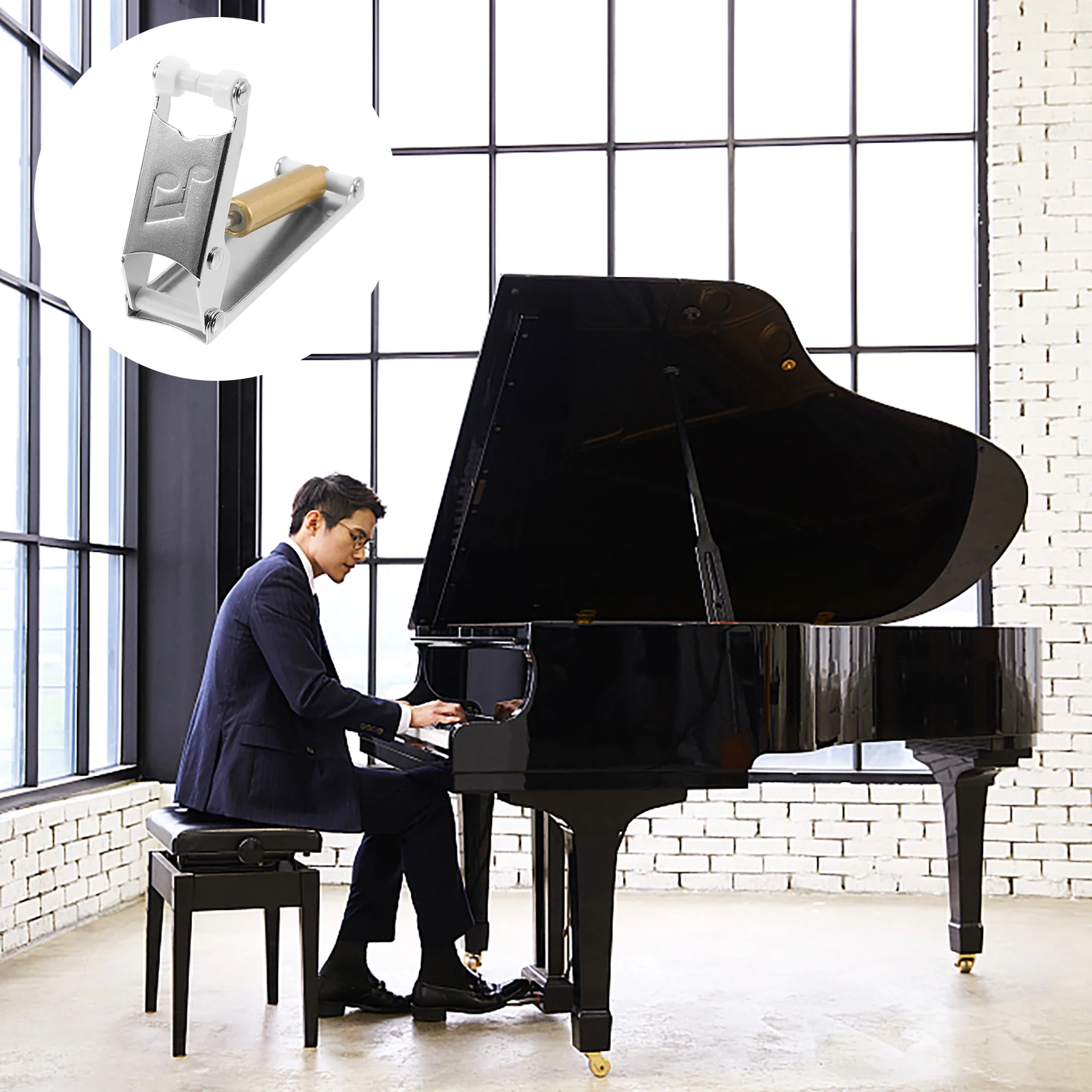 

Piano Slow Fall Device Durable Aluminum Alloy Slow Closing Fall Buffer Piano Keyboard Cover Protector Music Instrument Accessory