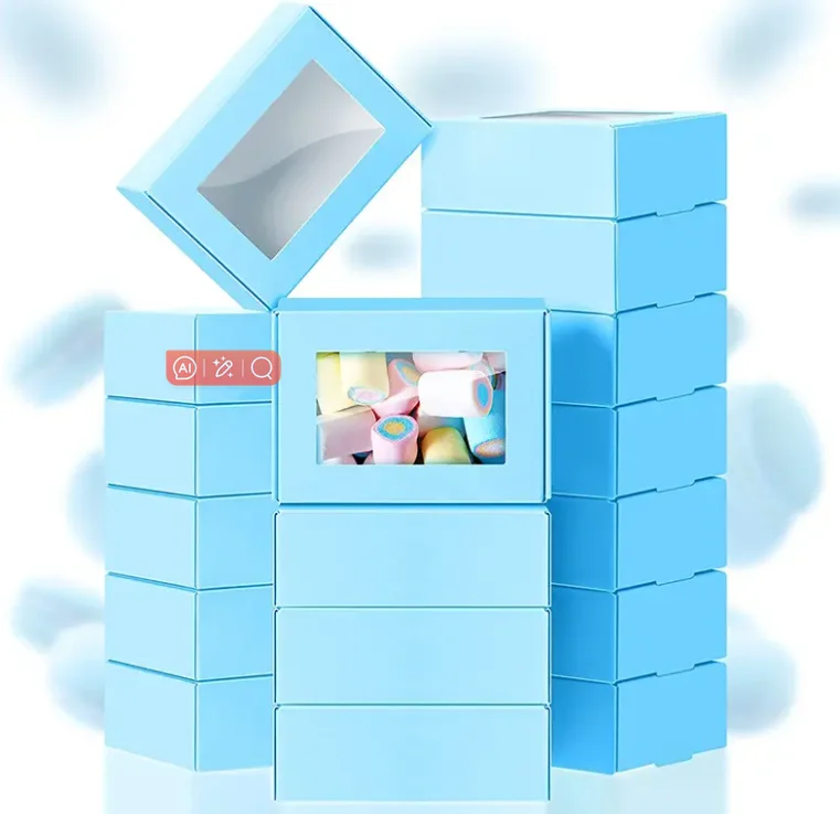 Custom Rectangular Color Window  Box Soap Jewelry Packaging Box Small Paper Box for Gifts 500pcs