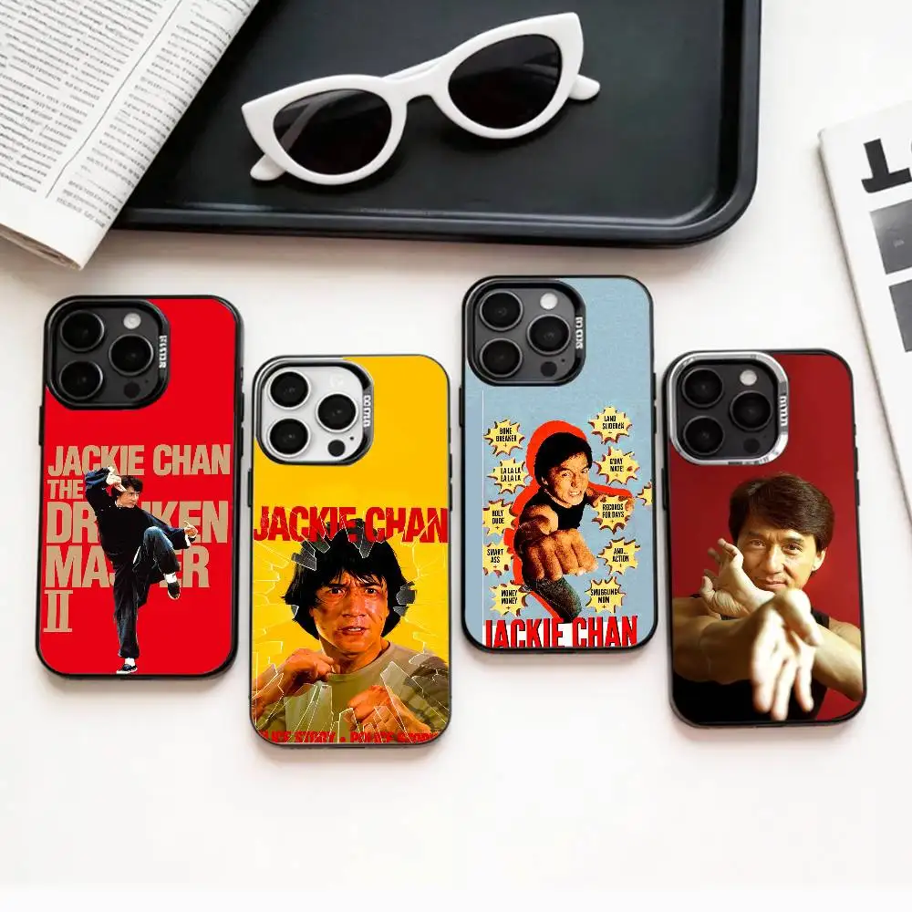 

Kung Fu Star J-Jackie C-Chan Phone Case For iPhone17,16,15,14,13,12,11 Plus,Pro Max Colored Silver Plated Inside Cover