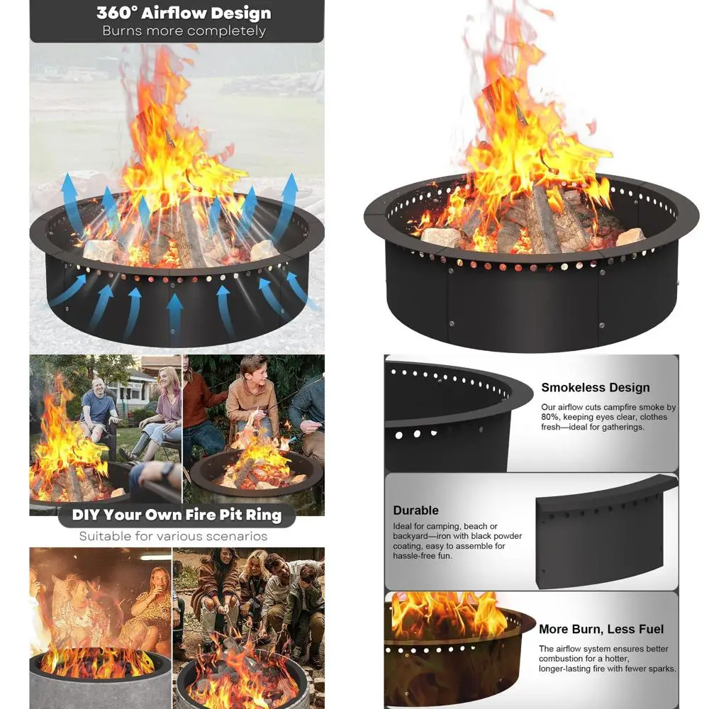 

28, сверхмощная стальная вставка для костра, круглое кольцо для костра своими руками для выжигания по дереву, черный