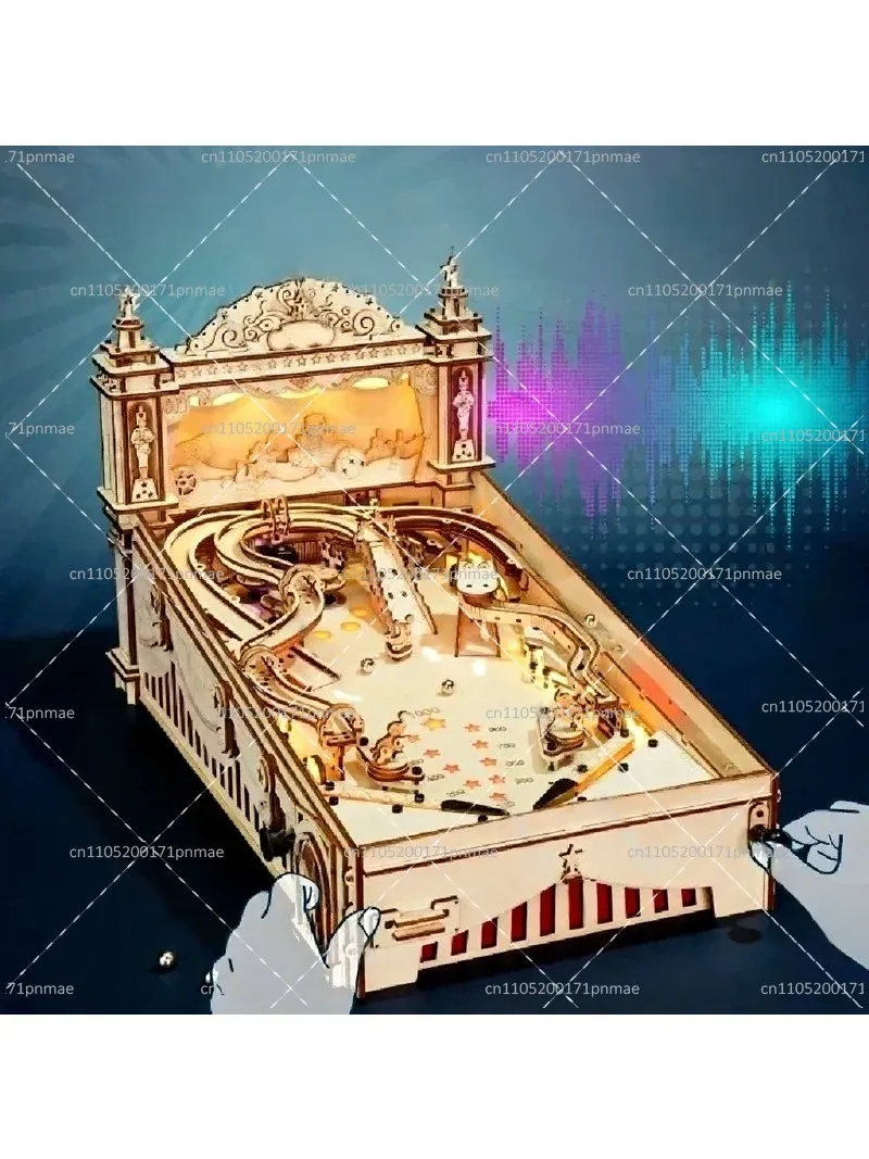 3D Wooden Pinball Puzzle Assembly Model for Adults, High Difficulty Stress Relieving Toy, Fun Brain Teaser for Mental Exercise