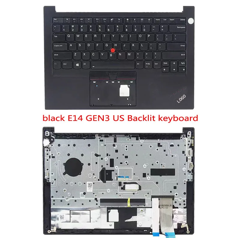 Imagem -02 - Lenovo-substituição do Portátil Thinkpad com Descanso da Palma E14 Gen2 Gen3 Gen4 Teclado dos Eua