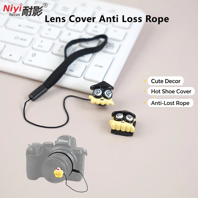 Cordon de sécurité universel élastique anti-perte avec cache-poussière pour griffe porte-accessoire pour appareils photo numériques Canon Nikon Sony Fujifilm