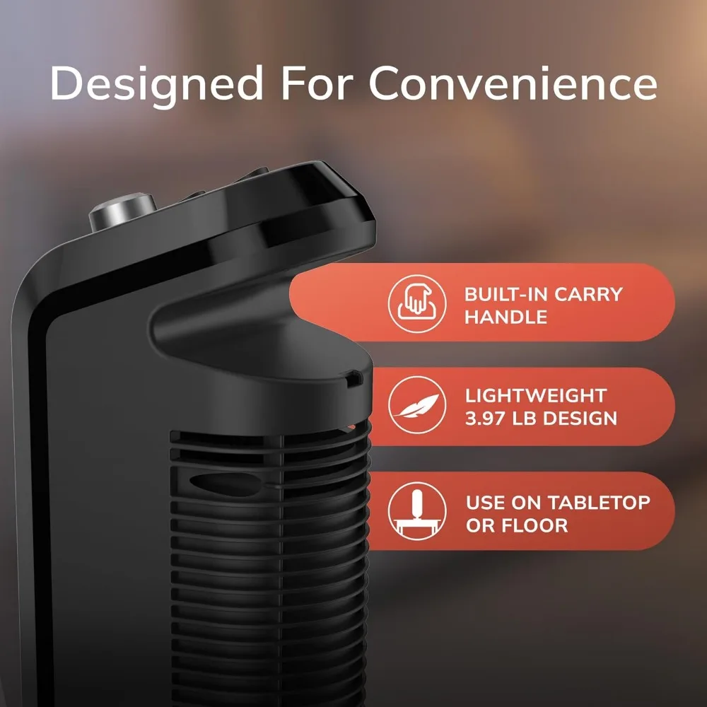 سخان سيراميك متأرجح بقدرة 1500 وات من Lasko مع حماية من الحرارة الزائدة، وترموستات، و3 إعدادات للسرعة للمنزل، وطول 15.7 بوصة، Bl #6