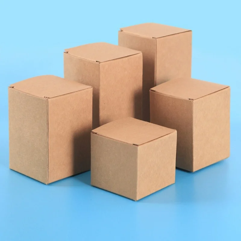 50pcs DIY Kraft Paper Cardboard Packaging Box for Essential Oil Packing Boxes Perfume Bottle Packaging Paper Box