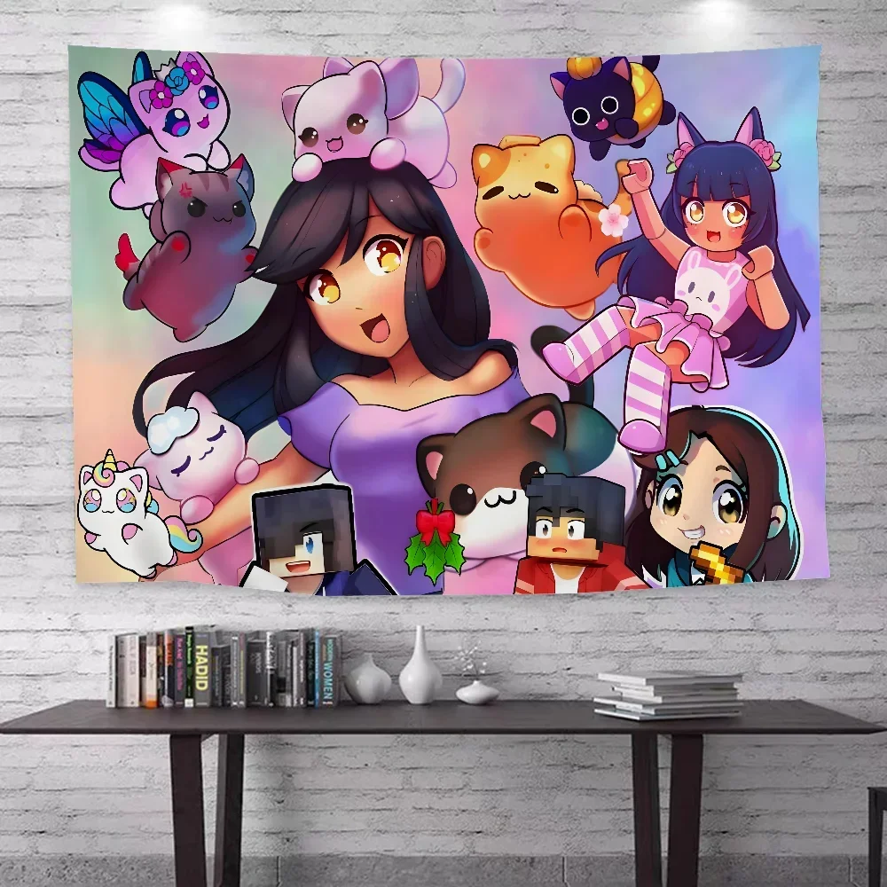 

Милый мультяшный гобелен «Афмау с крыльями» для гостиной, домашнего декора в общежитии, INS, домашний декор