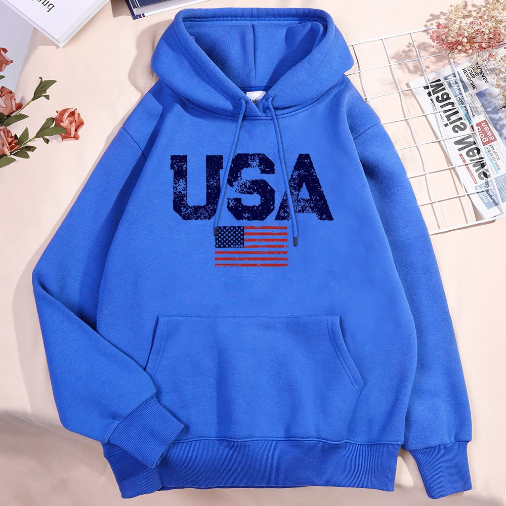 الولايات المتحدة الأمريكية رسائل العلم الأمريكي النجوم والمشارب هوديي الرجال النساء الصوف هودي الصوف المعتاد البلوز الخريف جيب الملابس #4