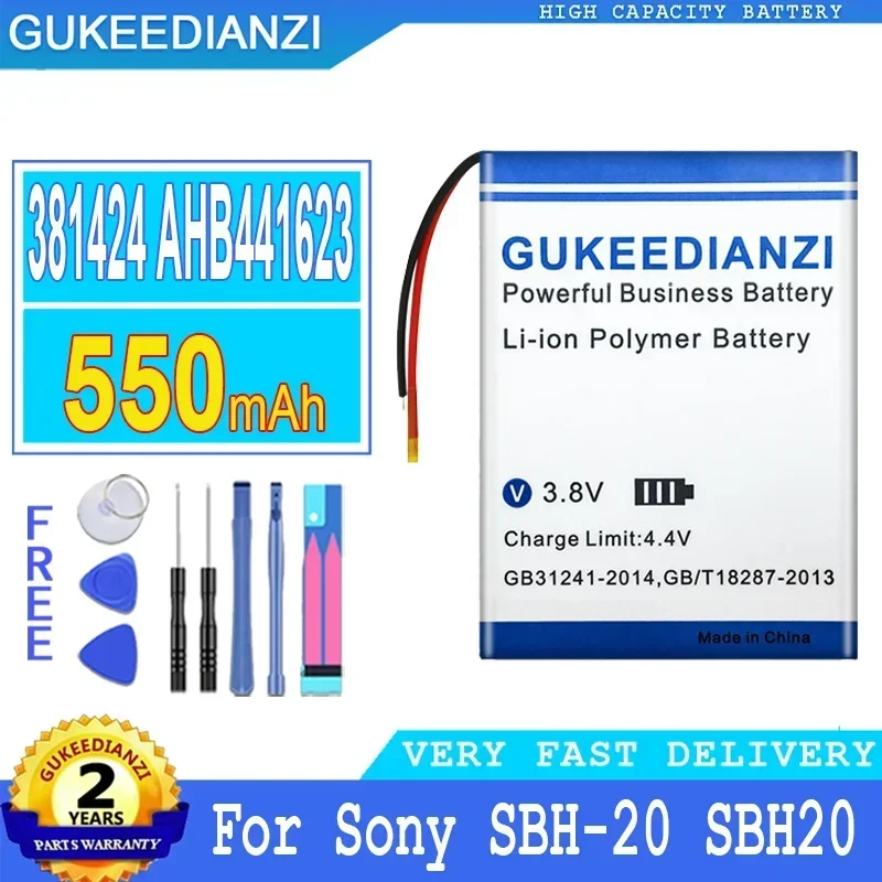 Для Sony SBH-20 SBH20, 381424   AHB 441623   Аккумулятор для аудиоресивера Bluetooth емкостью 550 мАч