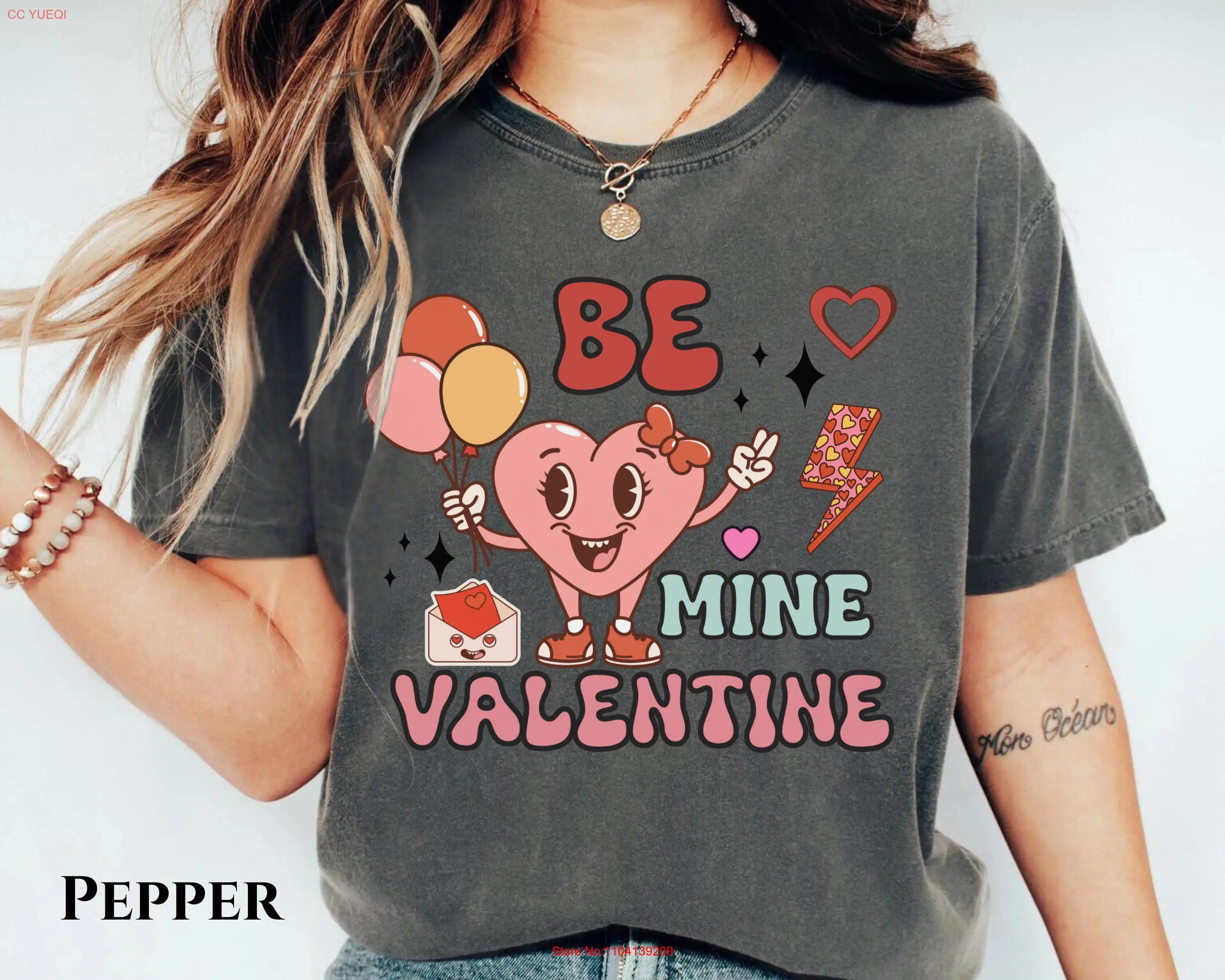 Valentines Comfort Color T Shirt 90s Be Mine Retro Valentine Sweater for Her Cupid Love Heart SweaT long or short sleeves