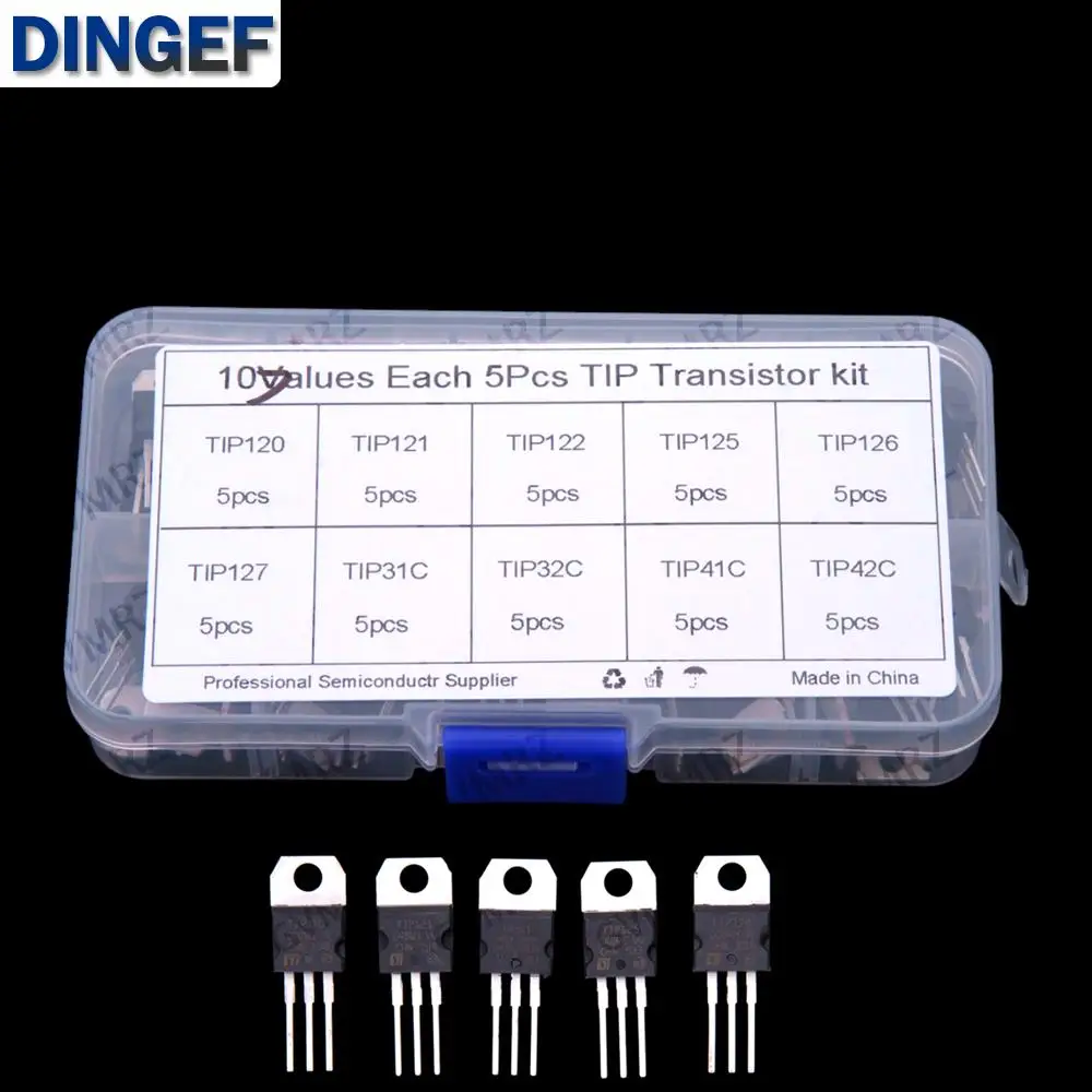 10Values TIP126 TIP127 TIP31C TIP32C TIP120 TIP121 ​​Each 5PCS Transistors TIP122 TIP125 TIP41C TIP42C To-220