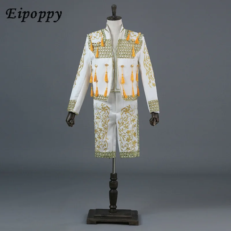 ชุดมาทาดอร์สเปนสำหรับผู้ชายชุดสามชิ้นสำหรับแสดงบนเวทีแนวยุโรป