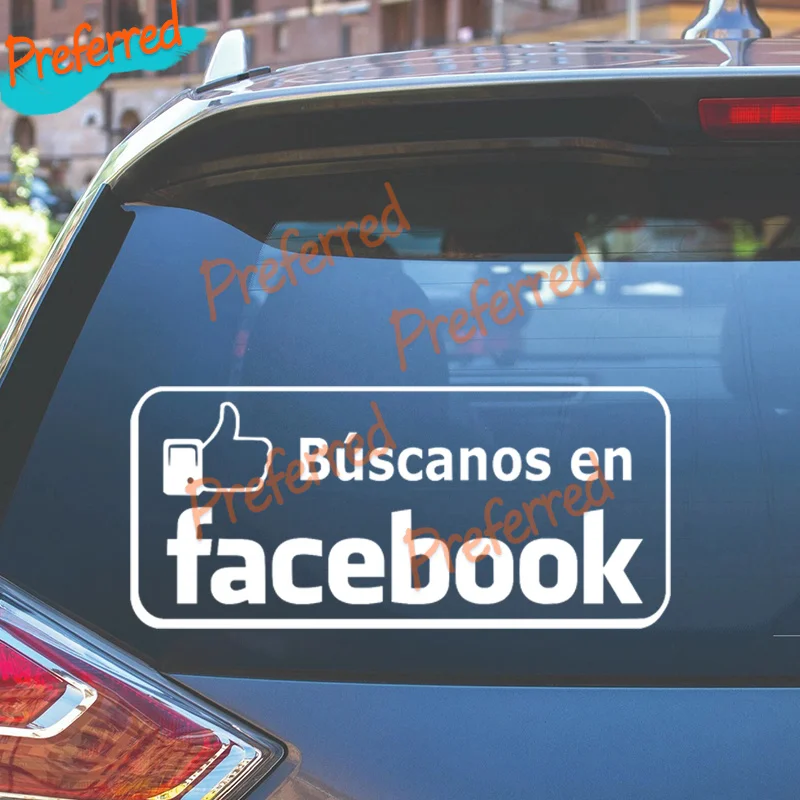 2 X Sticker Vinilo Buscanos En Facebook Escoge Color Y Tamaño Pegatina Vinyl Decal Customizable in Any Size No Background