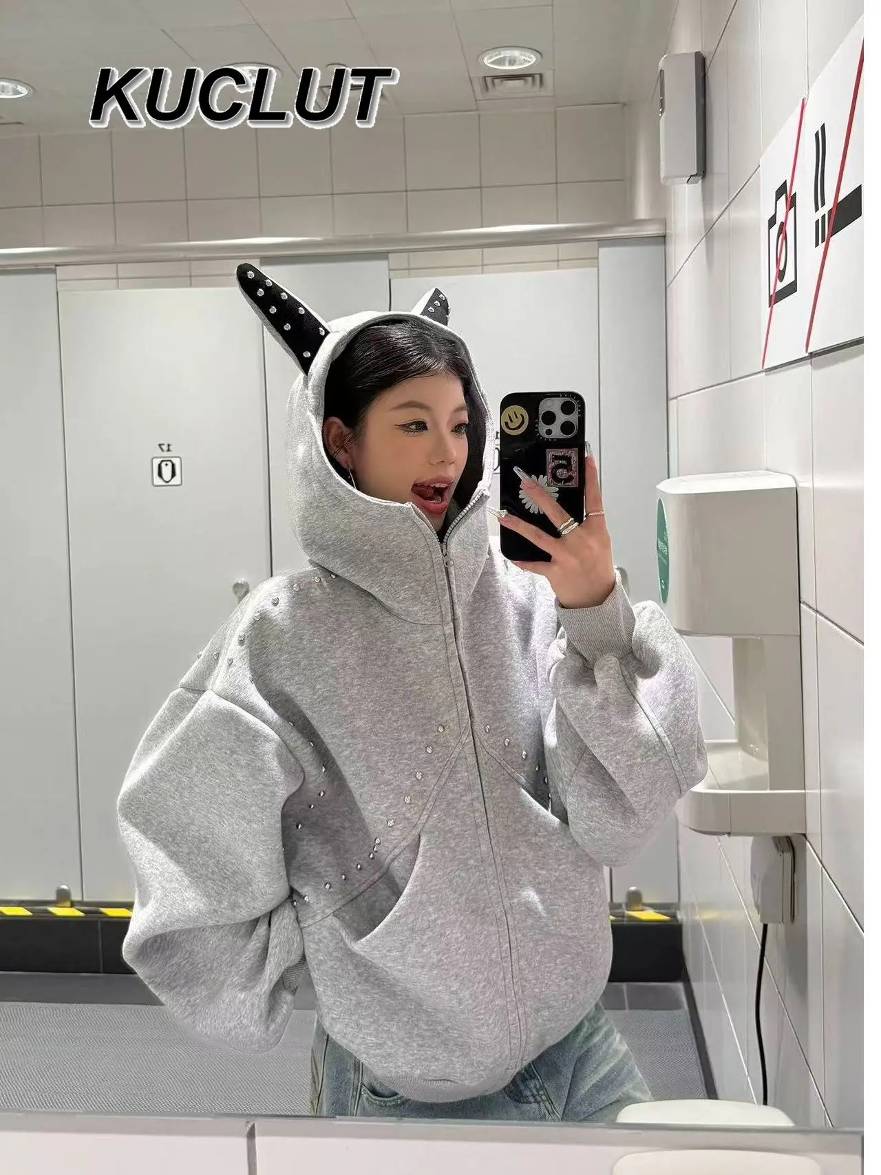 Nowe, słodkie, stylowe, japońskie, codzienne płaszcze damskie na jesień i zimę, modne, pikowane krótkie kardigany, luźne bluzy.