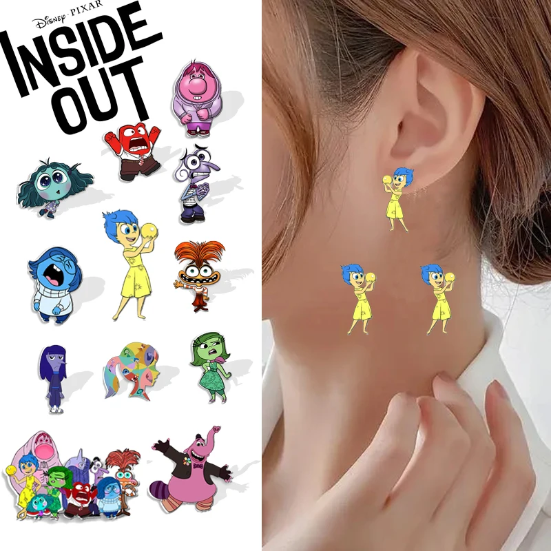 

35 Styles Disney Inside Out 2 Earrings Girl Cute Accessory Cartoon Figures Joy Anxiety Sadness Fashion Jewelry Stud Earings Gift