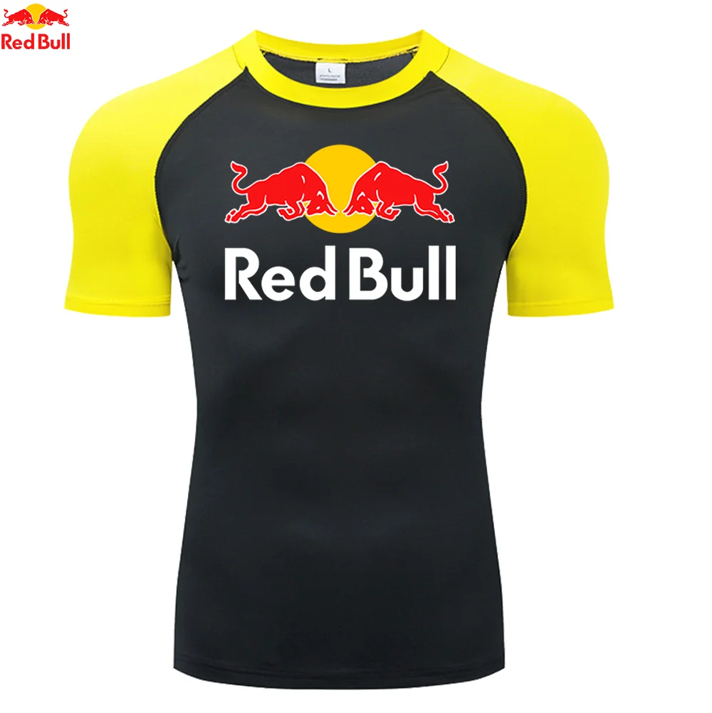 ريد بول حماية الشمس الرياضة الثانية الجلد تشغيل تي شيرت الرجال اللياقة البدنية Rashgarda MMA ضغط قميص تجريب الملابس رجالي #5