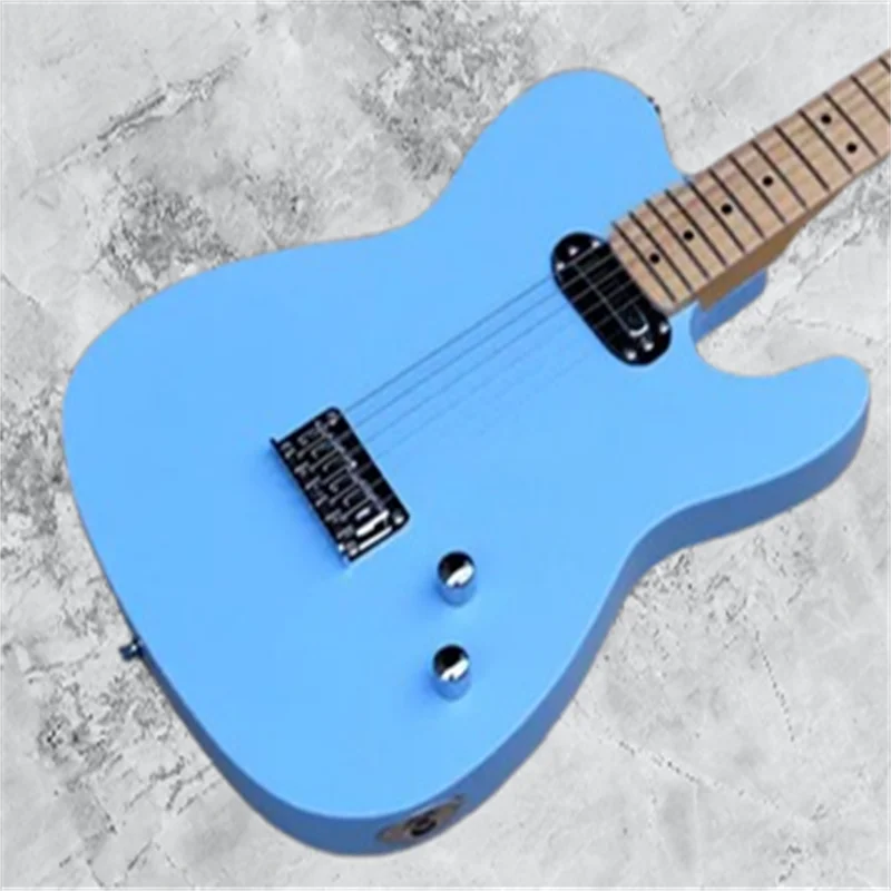 

High-quality sky-blue electric guitar, fixed bridge, and chrome hardware with 21 frets