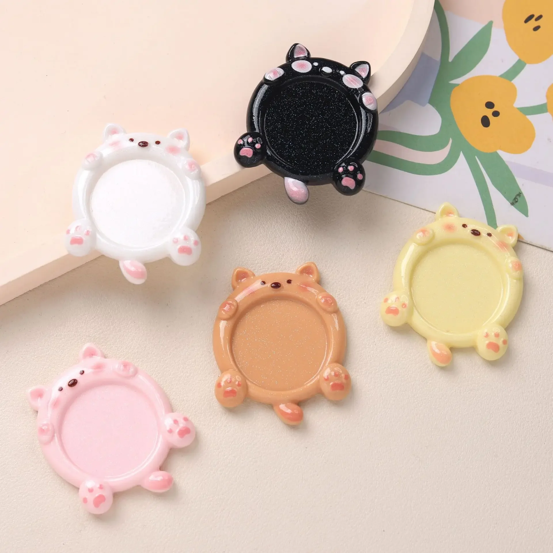 5pcs Cartoon Bear Slices cute resin flatback cabochons for diy jewelry making carfts supplies resin charms