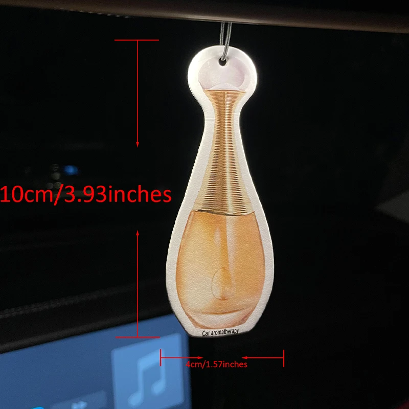 Gilt perfume bottle glass car incense car perfume perfume lasting stay pendant air outlet perfume bag