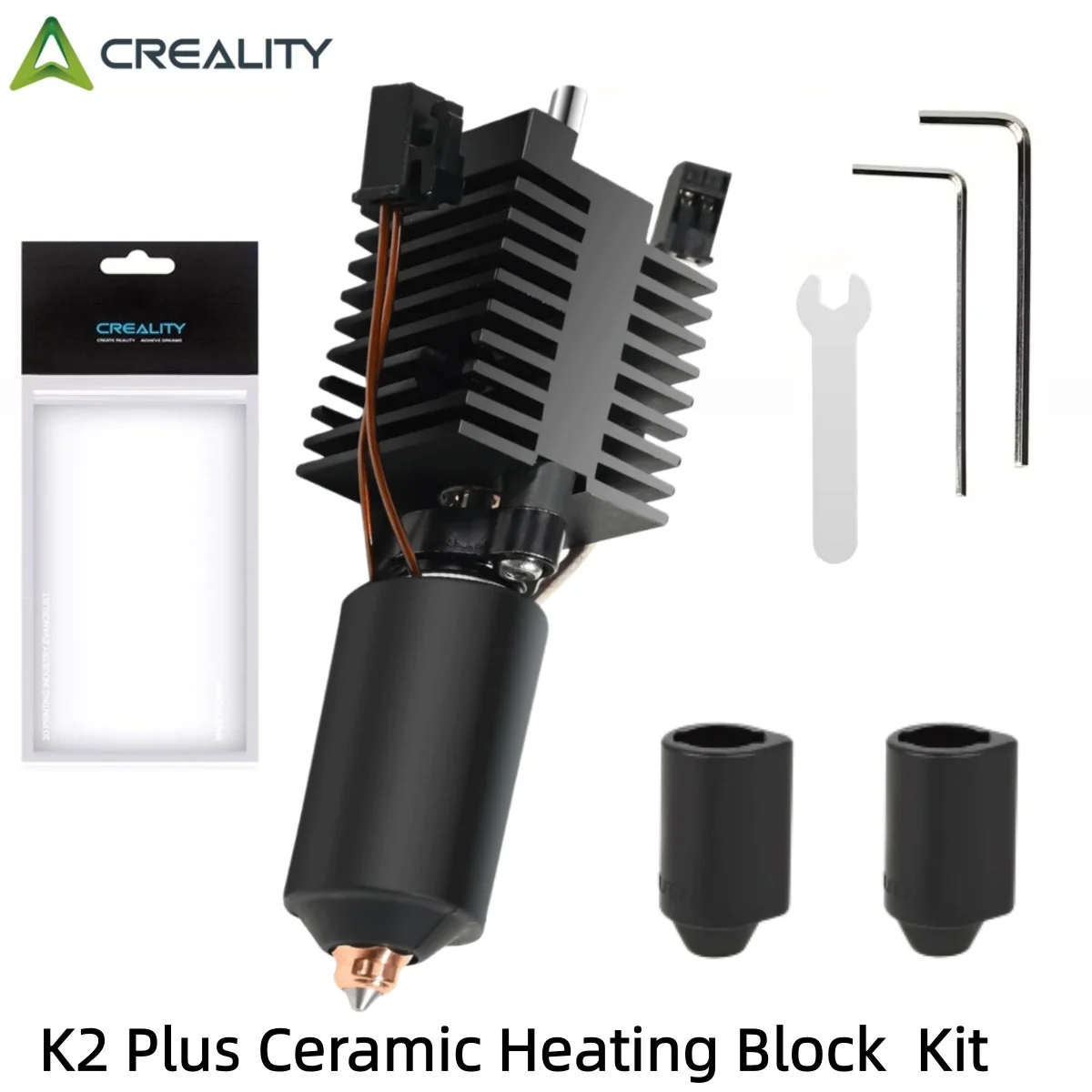 

Creality K2 Plus Ceramic Heating Block Kit: All-Metal Hotend 350°C 600mm/s Quick-Swap Nozzle for K2 Plus 3D Printers Accessories