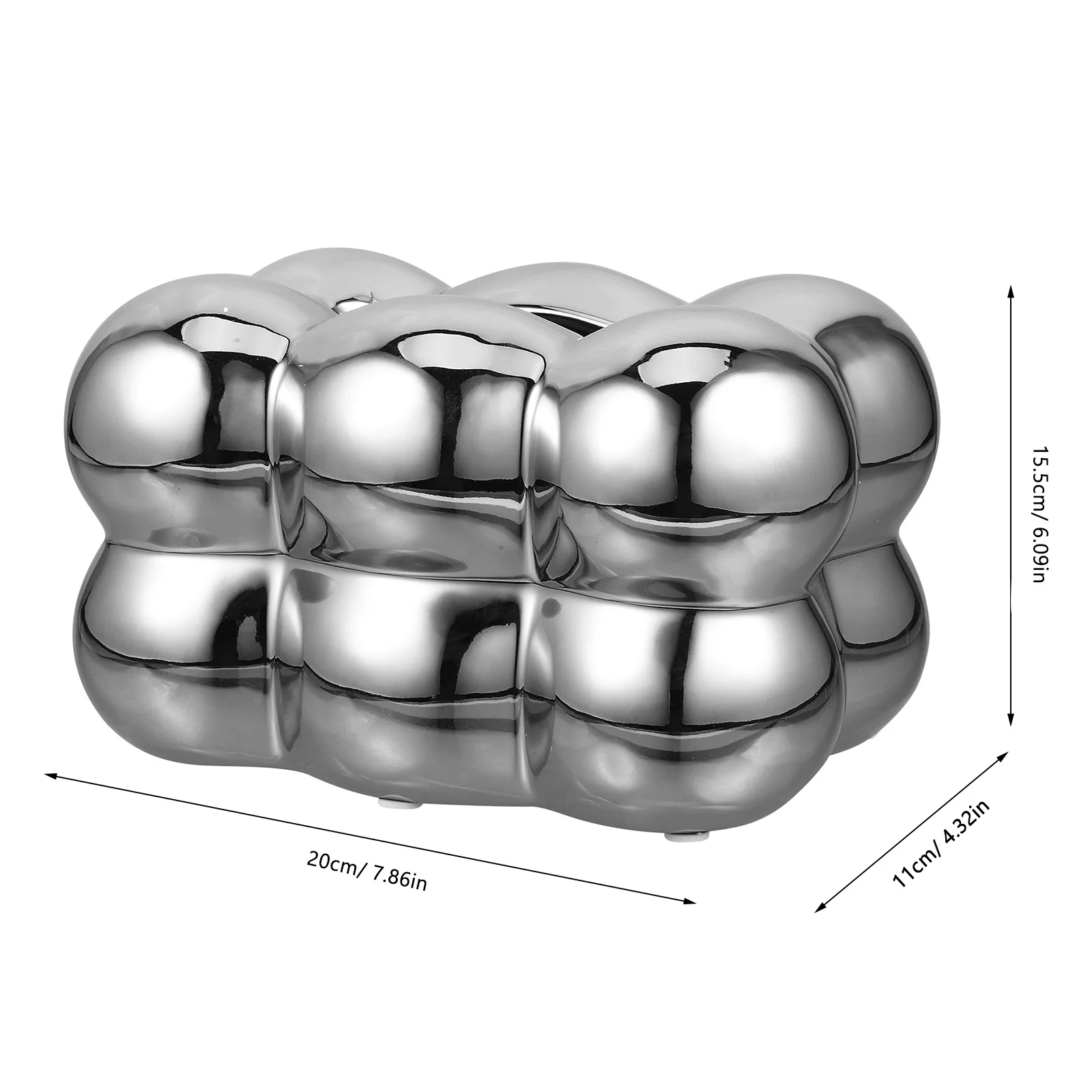 صندوق مناديل سيراميك مصمم على شكل فقاعات إبداعية، حامل مناديل سطح المكتب، سعة كبيرة للحمام وغرفة النوم والمكتب المنزلي #3