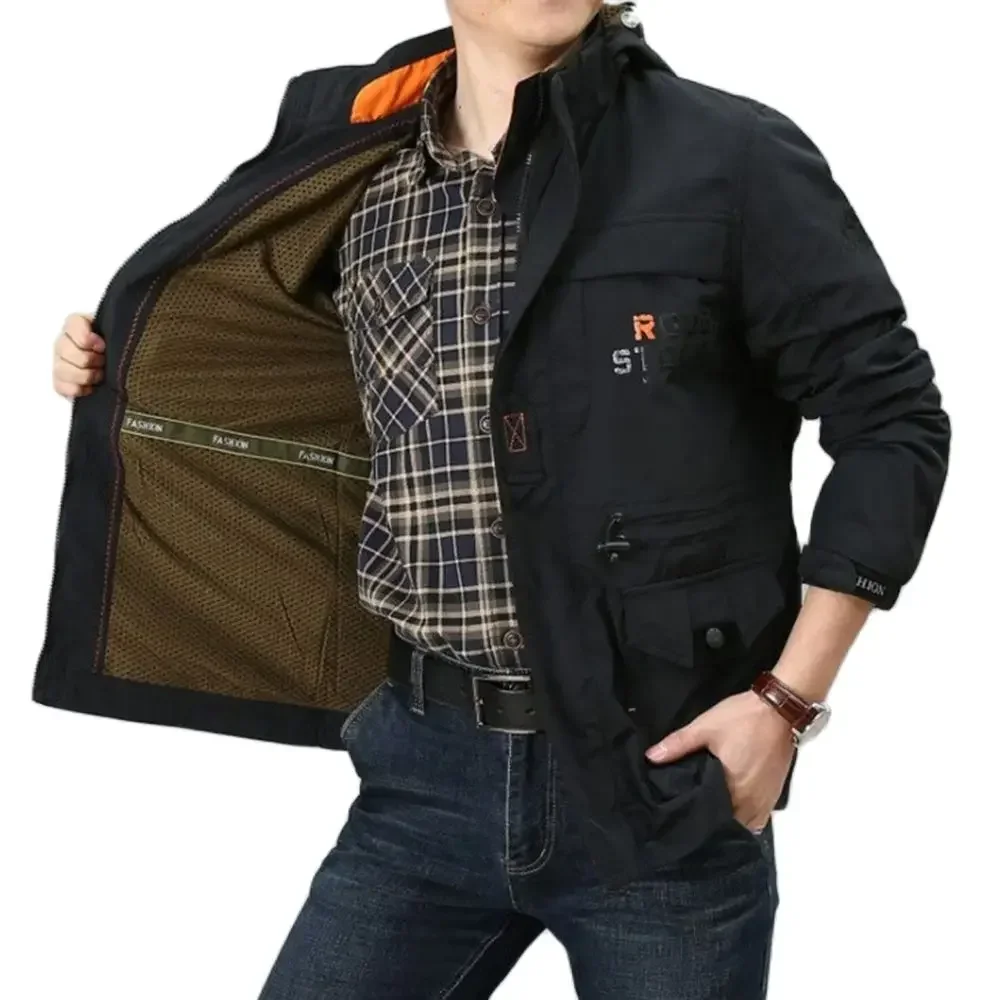Outdoor Assault Suit Spring and Autumn Thin Coat Windproof and Waterproof Mountaineering Suit Men's Large Pocket Work Jacket