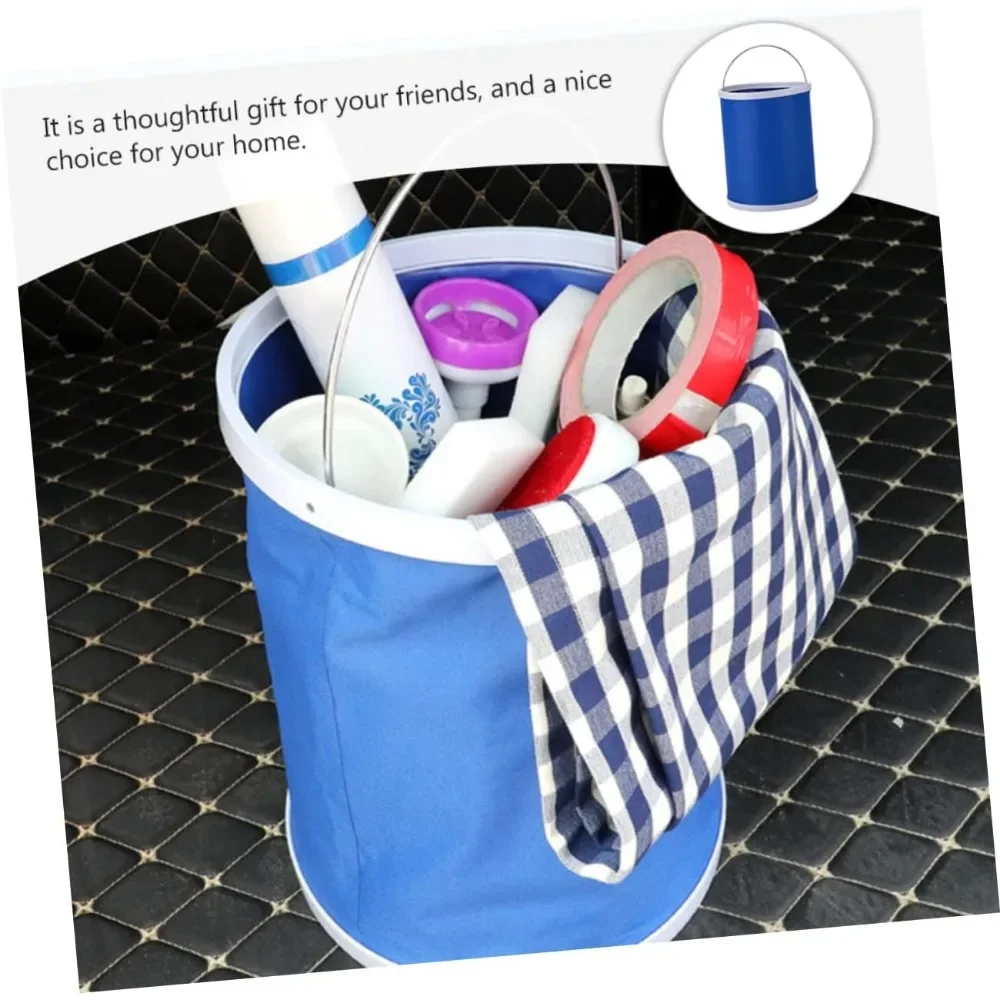 1pc 11L Portable Folding Car Wash Bucket, Travel Folding Bucket, Foldable Carrying Basket, Outdoor Fishing Bucket