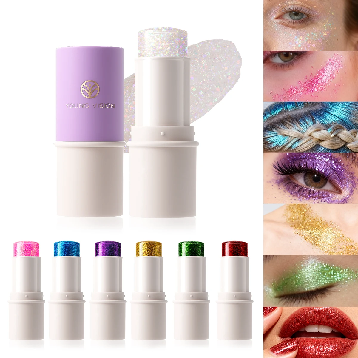 Paillettes scintillanti Glitter Gel Stick Ombretto Evidenzia viso Perla Colorata Corpo Palcoscenico Brillante Pittura Festival Trucco per feste