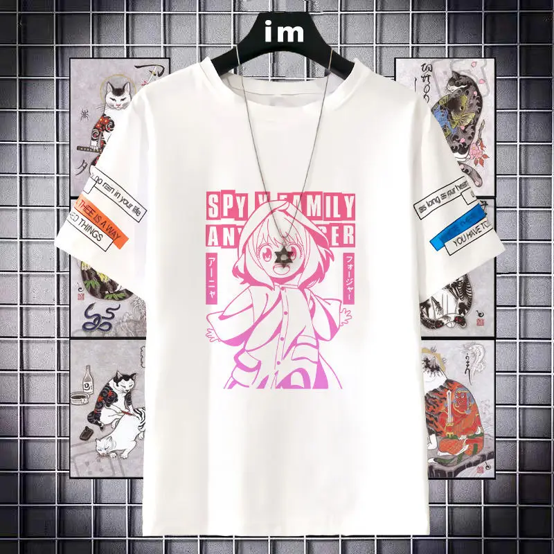 

New Spy X Family Short Sleeve T-Shirt Anime Merchandise Aniya Print Loose Cartoon Summer Unisex Top