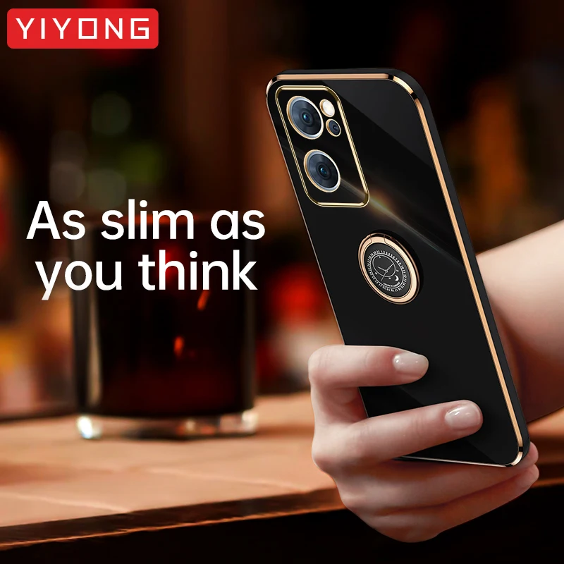 For Reno7 5G Case YIYONG Luxury Plating Silicone Soft TPU Cover Oppo Reno 7 Z 7Z 8Z 8 Pro Reno7Z Reno8Z Reno8 Lite Phone Cases