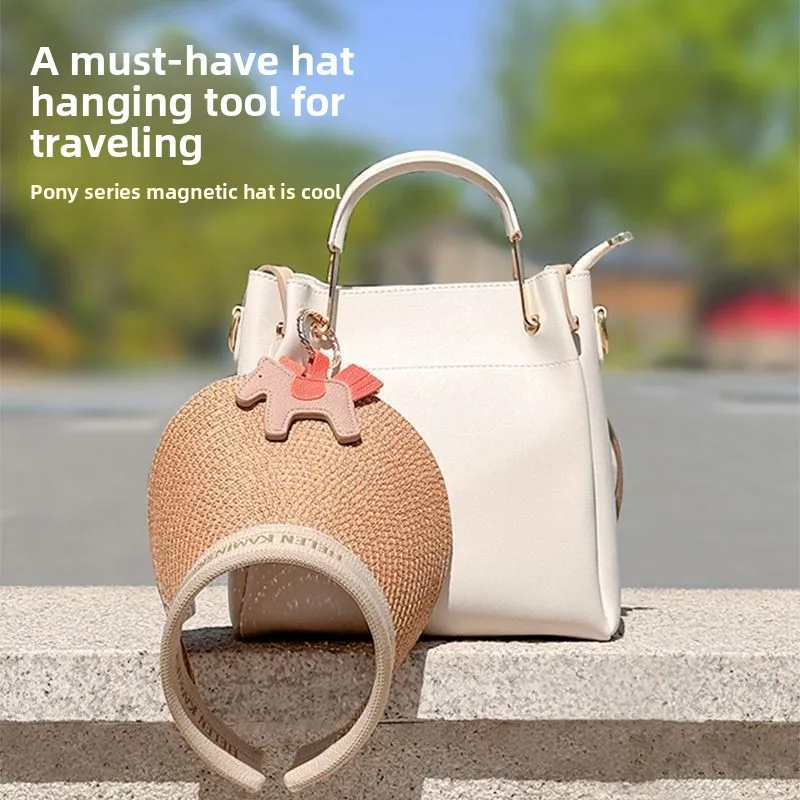 Magnetic Hat Clip Bag Hat Cover Handbag Backpack Luggage PU Leather Hat, Fixed Clip Glasses Bag Accessories Travel Essentials