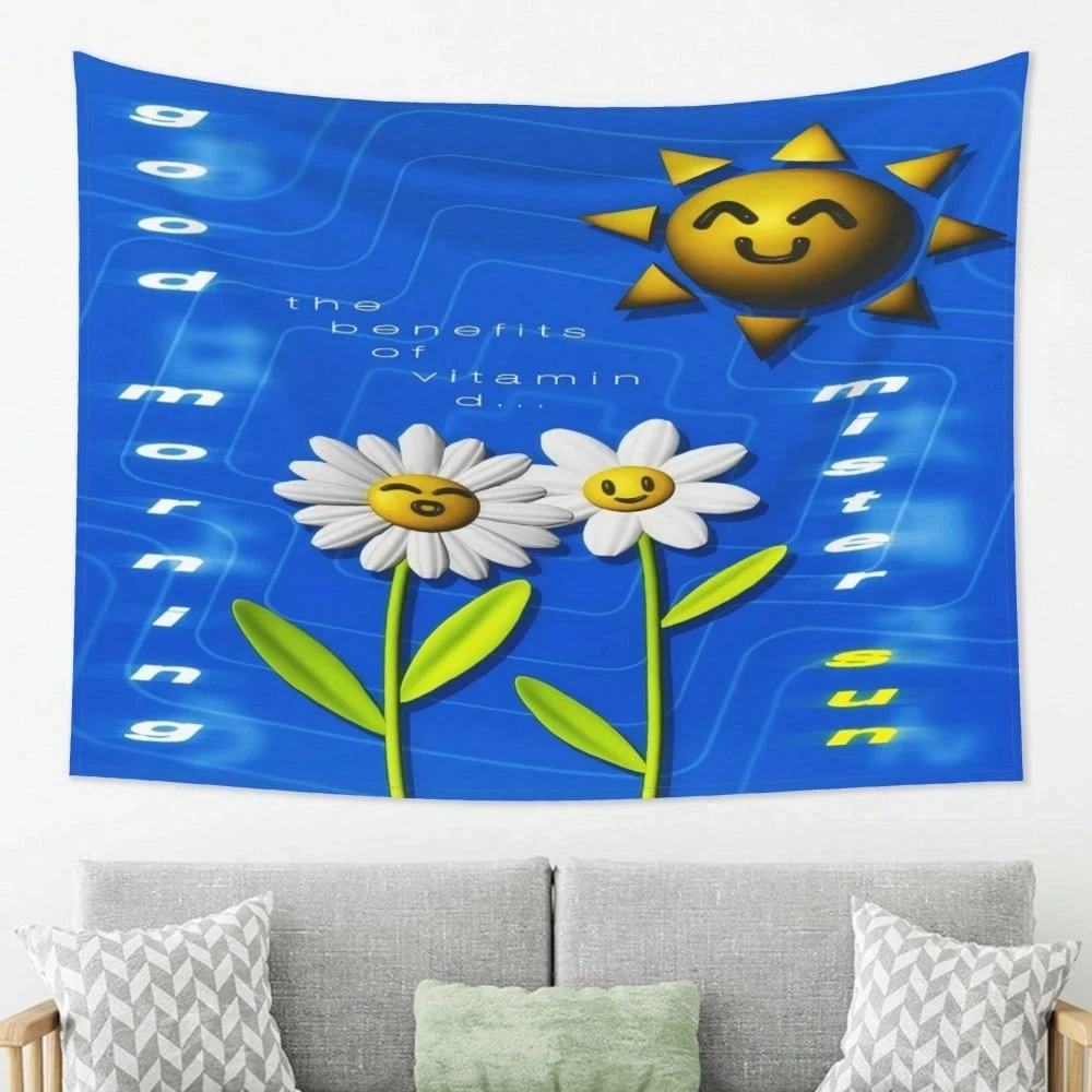Frutiger Aero Wandteppich, perfektes Geschenk für verschiedene Feste, ideal für Wohnzimmer, Schlafzimmer, Büro, Party-Dekoration, Wandbehang
