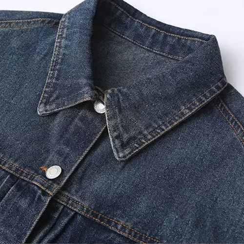 

JNLEAOG Women's Faion Design Heart aped ket Denim Jaet Autumn New Sle Straight Leg Pure Color Long Sve ort Coat
