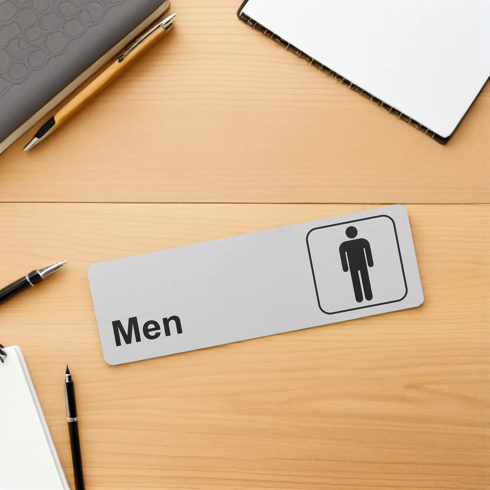 Aluminum Restroom Signs 2 Pack Men Women Bathroom Door Plaques for Office Washroom Wall Decor