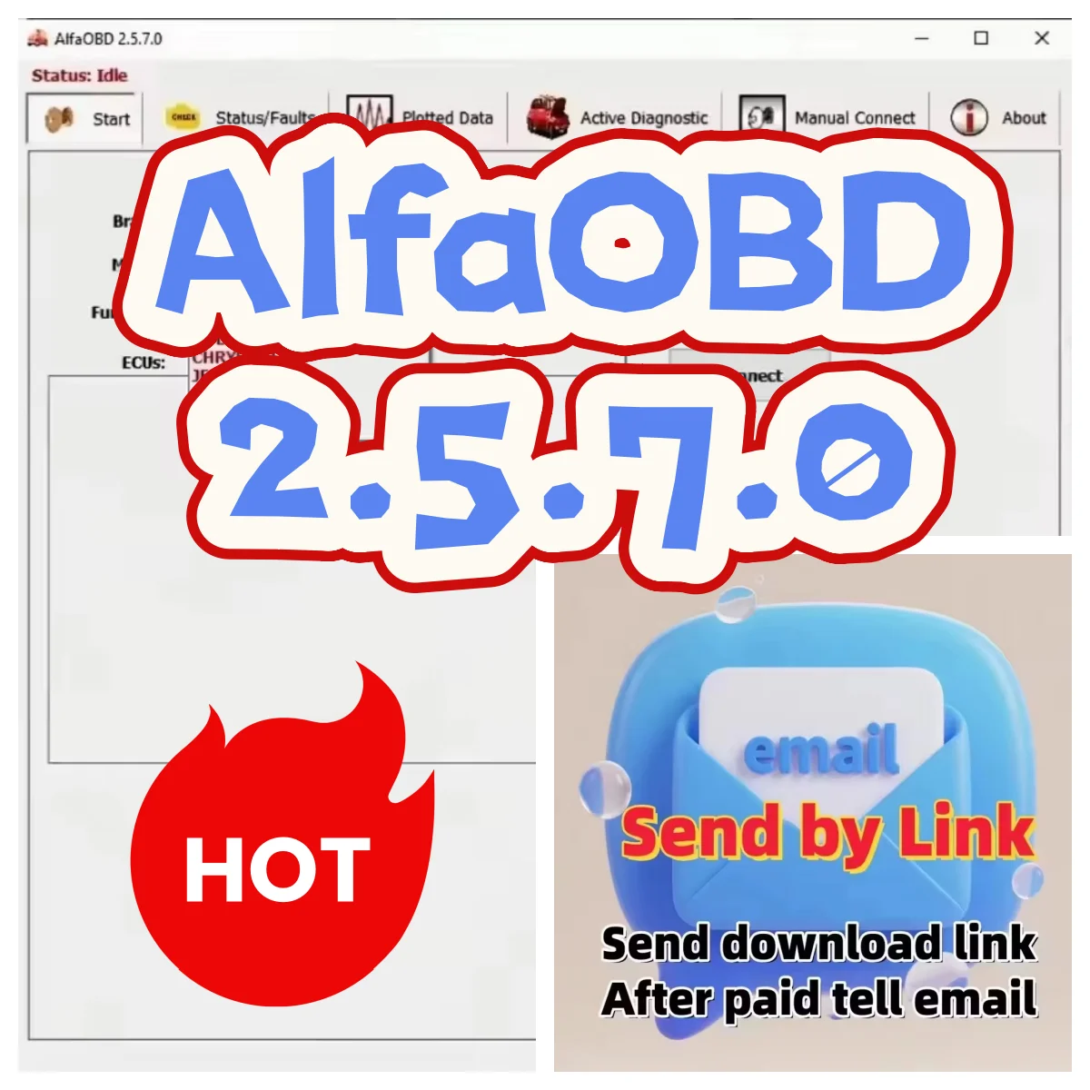 2026 AlfaOBD 2.5.7.0 Car Diagnosis Automotive Tool Diagnostic ECU Coding Key Programming Tool auto repair mechanic For fiat/jeep