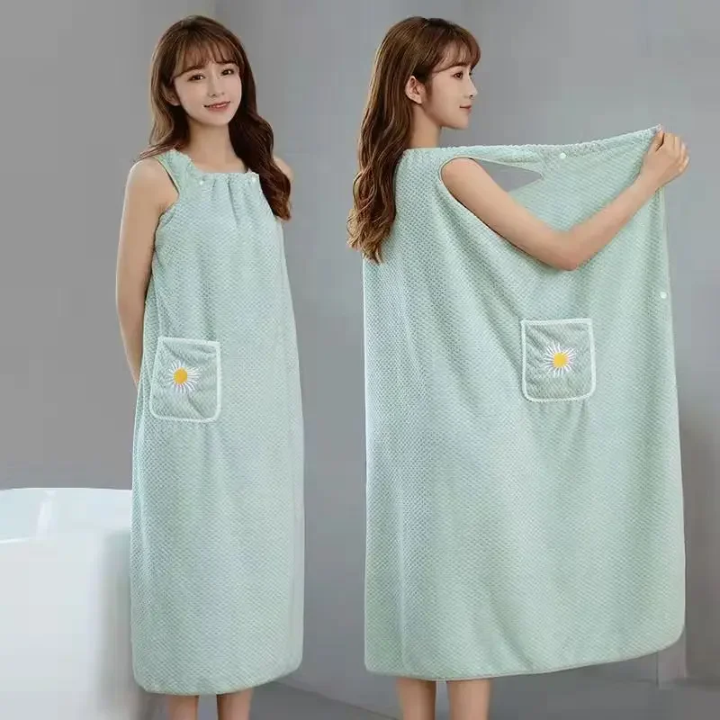 Large Bath towels For Body coral velvet Bath Towels Fashion Lady Wearable Fast Drying Beach Spa Bathrobes Bath Skirt