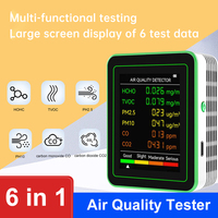 ZN-MT07 6 in 1 pm2.5 carbon dioxide detector TV OC CO2 air quality monitor formaldehyde detector for home, office, etc.