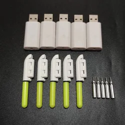 5 unids/lote palo de luz electrónico con 5 baterías recargables Clip en caña de pescar lámpara brillante impermeable pesca nocturna A568