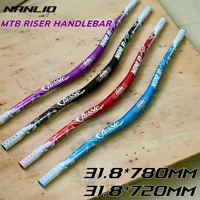 Nanlio Manillar elevador MTB colorido de 31,8 mm – Barra de golondrina grande de 720/780 mm, aleación de aluminio liviana para bicicletas de montaña y de carretera