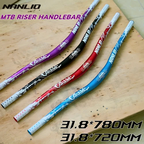 Nanlio Manillar elevador MTB colorido de 31,8 mm – Barra de golondrina grande de 720/780 mm, aleación de aluminio liviana para bicicletas de montaña y de carretera