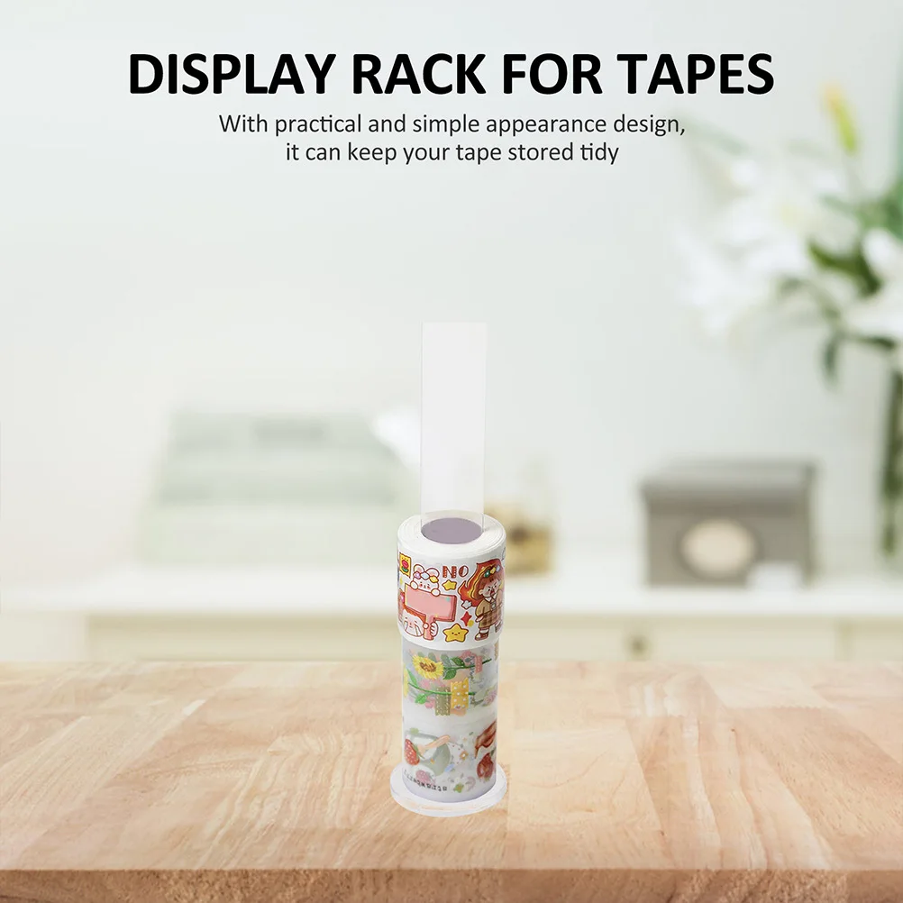 

3Sets Acrylic Tape Racks Transparent Holders Vertical Design Washi Adhesive Double-Sided Tape Storage Display Shelves