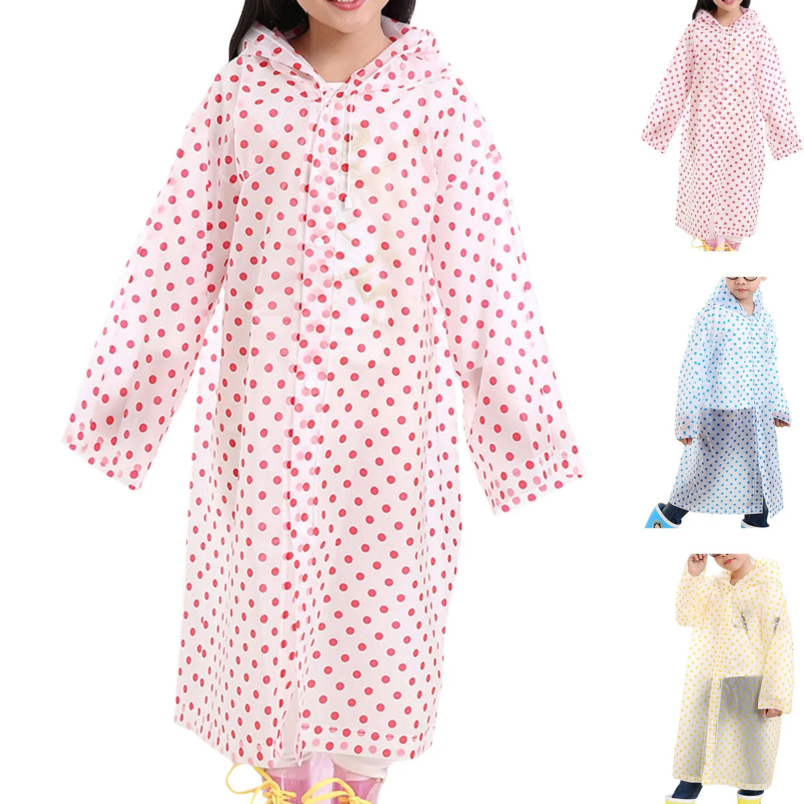 Impermeável à prova de vento transparente para crianças, poncho de chuva para meninos e meninas, EVA, motocicleta, caminhadas