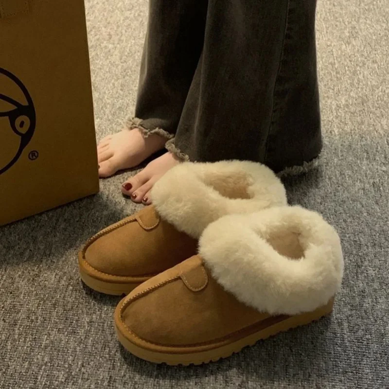 

2025 Winter Artificial Sheepskin Boots for Women Plush Fleece Lined Extremely Comfortable Snow Boots Cozy Slip Resistant Shoes
