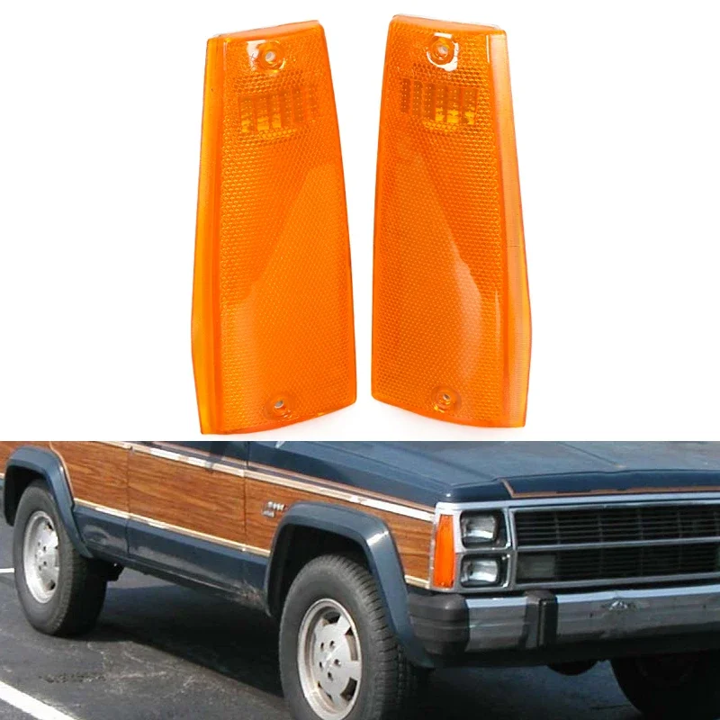 

Pop For Jeep Cherokee XJ Comanche 1984-1996 2Pcs Car Front Corner Parking Side Marker Light Lamp Lens 56000111 56000110