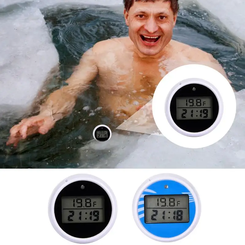 

ice bath thermometer timer LCD Digital Alarm Clock Floating Thermometers Pool Thermometers Bathroom Clock Shower Timer