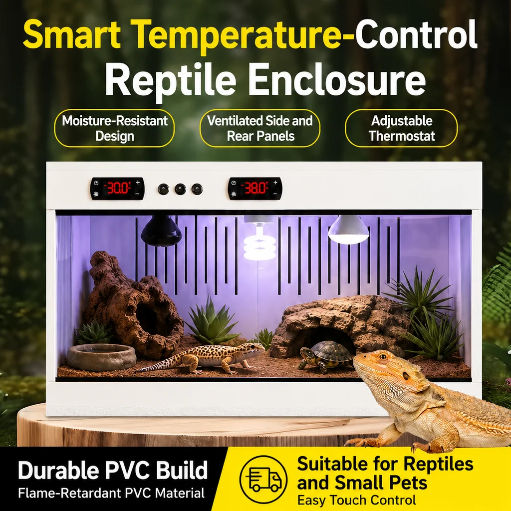 Flat Pack PVC Reptile Enclosure Knocked Down Terrarium With Heating System For Snake Gecko Lizard Breeding view 2